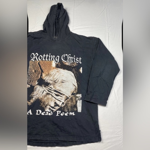 Rotting Christ Cradle of Filth Vintage Long Sleeve Hoodie Shirt Black Men’s Sz L - Picture 2 of 13